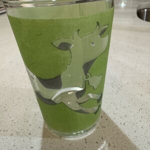 Vintage Dancing cow milk juice Water glass tumbler